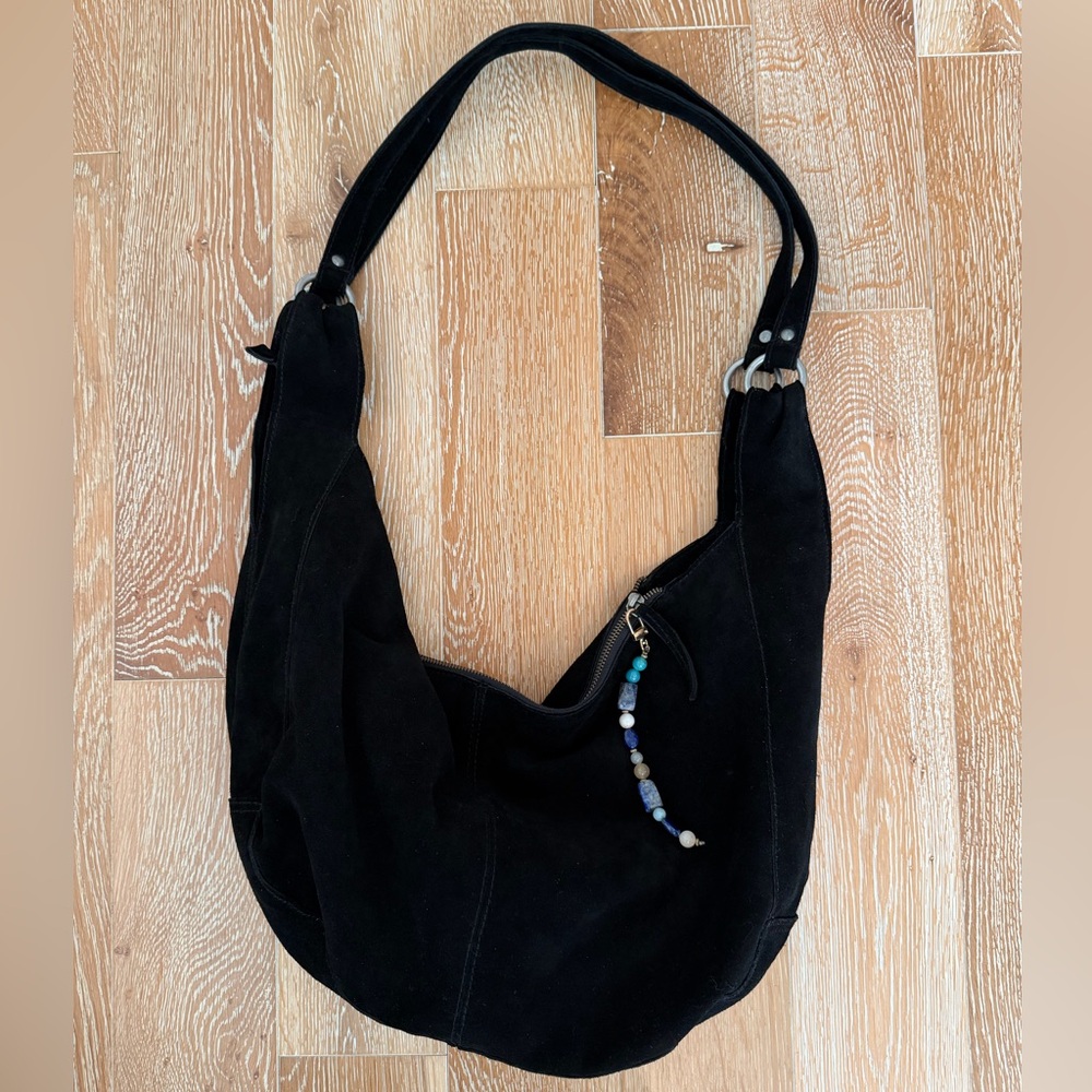 NWT Free People black suede Roma bag